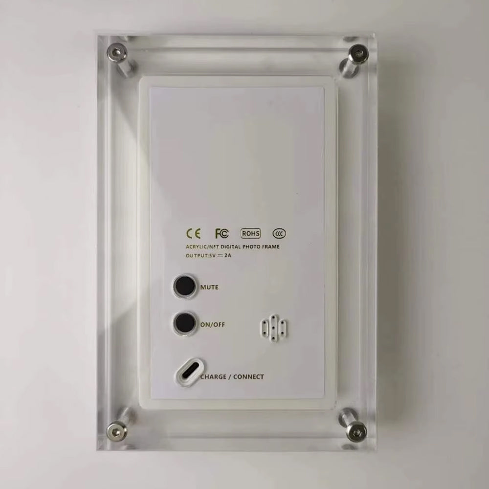 CaptiPix Acrylic Digital Photo Frame with Vertical IPS Display, 1000mAh Portable Battery and Integrated Video Audio