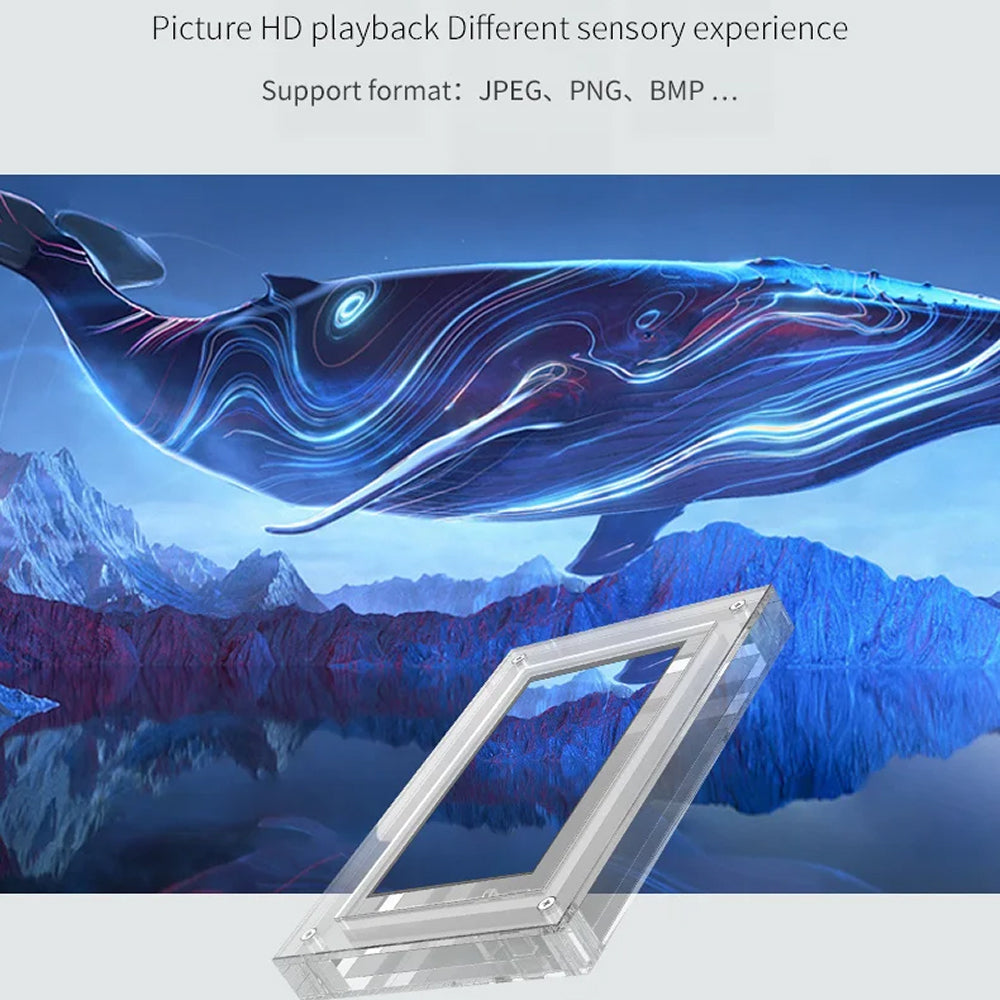 CaptiPix Acrylic Digital Photo Frame with Vertical IPS Display, 1000mAh Portable Battery and Integrated Video Audio