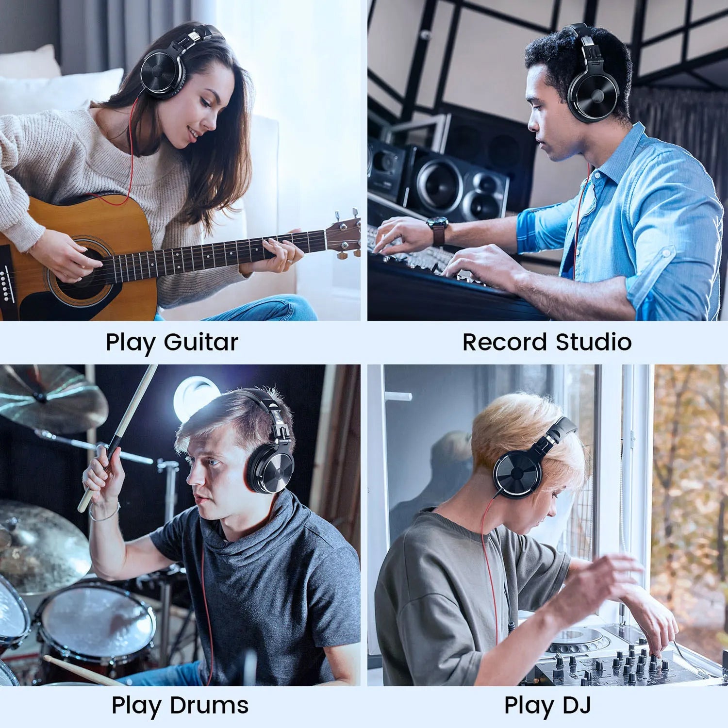 ZetaNase Studio Headphones 50mm Drivers 3.5/6.3mm Dual-Interface Foldable Monitor